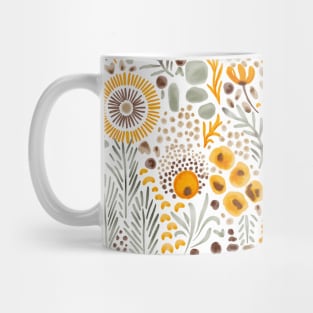 Boho Abstract Floral Watercolor Mug